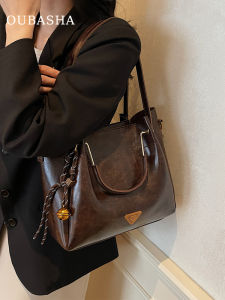 Elegant Large Capacity Womens Tote Bag Shoulder Crossbody Bag Commuter Soft PU Leather Zipper Closure Korean Style Bag