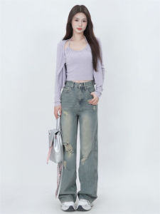 Bộ Đồ Hai Mảnh Thời Trang Chống Nắng Tay Dài Phong Cách Hàn Quốc Dành Cho Nữ Áo Vest Cổ Treo Quần Short Bộ Đồ Mùa Hè