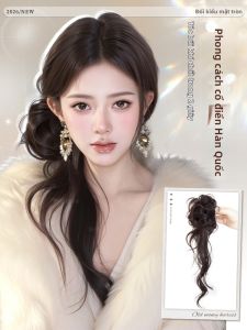 QIAOYIDUO | Fluffy & Lazy Korean Dramatic Flower Bun Wig