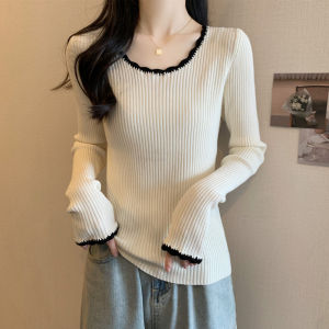 Elegant Oversized Round Neck Long Sleeve Knitted Sweater