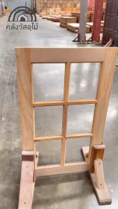 WOOD OUTLET (คลังวัสดุไม้) หน้าต่างไม้6ฟัก ไม้สยาแดง รุ่นWD-03 ขนาด60x100 cm บานช่องแสง สำเร็จรูป มีสินค้าพร้อมจัดส่ง