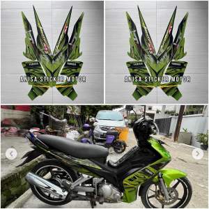 STIKER STRIPING LIS BODY YAMAHA JUPITER MX OLD 135 2008 2009 HITAM HIJAU