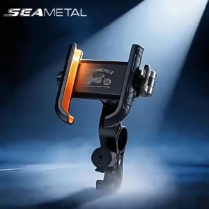 SEAMETAL Motorcycle Phone Holder Handlebar Mount Anti Shock Anti Slip 360 Rotation GPS Bracket Universal Smartphone Bicycle Motorcycle