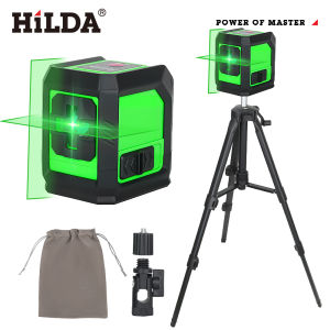 Máy Cân Bằng Laser 2 Tia HILDA Tia Xanh Tự Cân Bằng Kèm Chân Máy 1m Dùng Cho Ứng Dụng Đo Ngang Và Dọc Dụng Cụ Đo Chính Xác