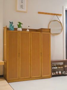 On Hand Bamboo Shoe Cabinet Household Multi-Layer Shoe Cabinet Dust-Proof Solid Wood Shoe Cabinet