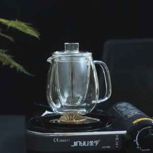 Gelas Infuser Rempah Tahan Panas / Gelas Kaca Saringan Teh Glass Tea Maker