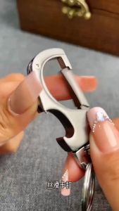 Practical Multifunctional Alloy Keychain Bottle Opener Pocketknife Mens Car Keychain Keyring Gift