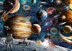 500 1000 1200 2000pcs Jigsaw Puzzle Space Traveller Astronaut Galaxy Scene For Adults Kids Family Fun Educational Toy