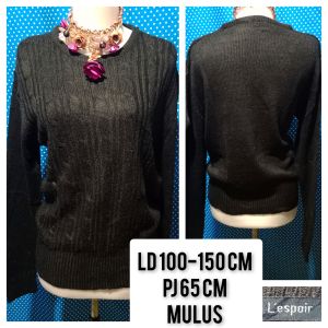 ATASAN WANITA RAJUT HITAM(LESPOIR) 563
