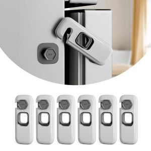 Child Proof Refrigerator Locks Fridge Locks for Kids Safety Freezer Door Latches with Sticky 3M Adhesives for Baby