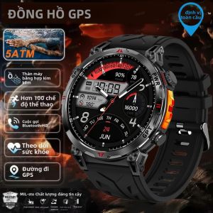 Đồng Hồ Thông Minh VWAR T-rex 3 Ultra GPS Màn Hình AMOLED 1.56 Inch Tích Hợp La Bàn Đo Độ Cao Khí Áp Gọi Bluetooth Chống Nước Theo Dõi Sức Khỏe Dành Cho Nam