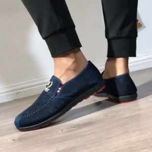 Mens Canvas Loafers Comfort Low Cut Shoes Mens Formal Shoes