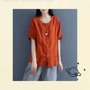 เสื้อแขนสั้นคอกลม, เสื้อทรงหลวม และเนื้อผ้านิ่มสบาย 4 สีให้เลือก มาพร้อม จาก QDshop 🎉