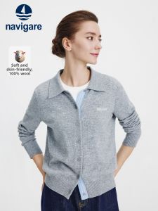 Navigare | Pure Wool Turn-down Collar Commuter Knit Cardigan Autumn New