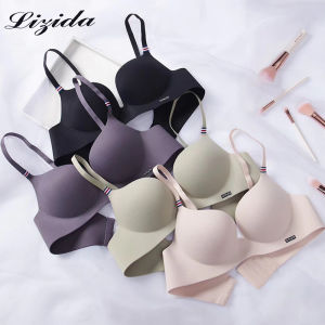 Lizida Jutsyle Solid Color Womens Seamless Push Up Simple Bra Push Up Underwear Paanties Set