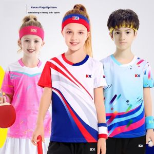 New Childrens Sports T-shirt Short Sleeve Badminton And Table Tennis Training Uniform Kids Athletic Wear School Sports Kit