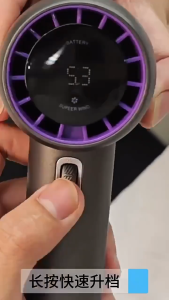 SG Stock GF02 Digital display 199 gears multi-level high speed handheld portable USB fan 3500mah