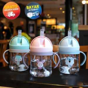 MIKADO - KP137 BOTOL MINUM ANAK SEDOTAN LUCU BOTOL MINUM BAYI TRAINING CUP BABY BOTOL MINUM KARAKTER ANTI TUMPAH VIRAL AESTHETIC BPA FREE MURAH