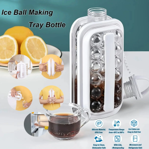 2-in-1 Portable Ice Ball Making Tray Foldable Ice Hockey Pot Whiskey Ice Cube Mold Refrigerator Freezer Ice Maker Kitchen Tools