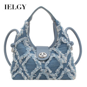 IELGY Ladies Denim Diamond All-Match Fashion One-Shoulder Messenger Bag