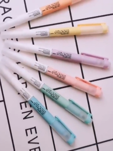 ปากกาเน้นข้อความสองสีที่ลบออกได้ 6 สี