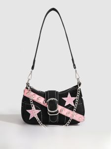 กระเป๋าทรงขนมปังฝรั่งเศสแบบสะพายไหล่ข้างเดียวสำหรับผู้หญิง ดีไซน์ดั้งเดิม ดีไซน์เก๋ไก๋ กระเป๋าใต้วงแขน สไตล์ Y2K หวาน เทรนด์ใหม่ 2025 วัสดุ PU