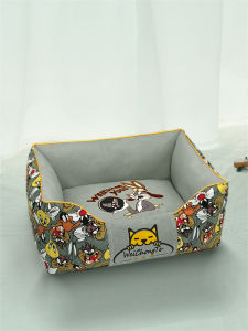 Detachable Washable Dog Bed Non-Shedding Warm All-Season Universal Mat for Teddy Pomeranian Bichon Small to Medium Dogs Cats