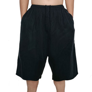 Summer Hot Sale Mens Silk Short Pajama Pants Loose Fit Comfortable Home Leisure High Waist Elastic Cotton Mulberry Silk