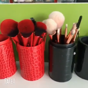 Portable Travel Leather Makeup Cosmetic Tools Brush Pen Holder