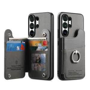 Ring Phone Case for Samsung Galaxy S26 Ultra S25 S24 S23 S22 Plus A57 A17 A37 A56 A36 A26 Leather RFID Wallet Holder Card Cover