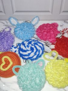 Cermin kaca costum cermin lucu gantungan tas cermin hias kawat bulu murah kekinian keychain