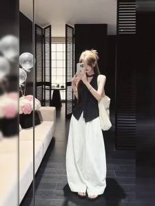 NIUVIES | Bộ Đồ Nữ Quần Dài Ống Rộng Áo Tank Top Không Tay Mùa Hè