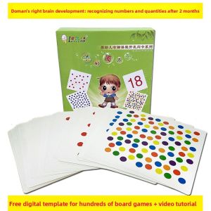 Zhiluo Dumon Flashcards Number Cards Dot Cards Early Education Math Enlightenment Stimulate Right Brain Development Toys for Kids