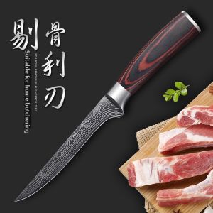 High Hardness Damask Steel Butcher Knife
