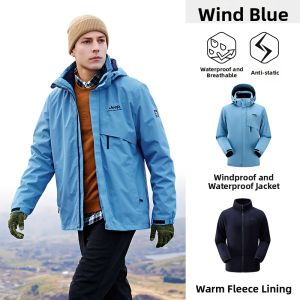 Jeep | Mens Outdoor 3-in-1 Detachable Waterproof Windproof Jacket