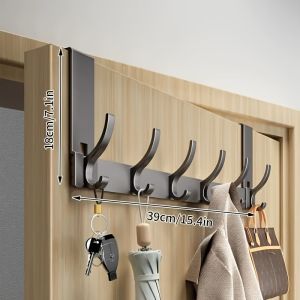Móc Treo Cửa Gắn Tường Bằng Sắt Kim Loại Giá Để Đồ Cho Phòng Ngủ & Phòng Tắm Lắp Đặt Dễ Dàng Không Cần Khoan Móc Treo Một Tầng Phía Sau Cửa
