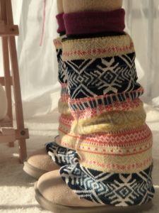 Warm Fleece Leg Warmers Christmas Snowflake Style Windproof Childrens Ankle Protection Socks Covers One Size Fits All