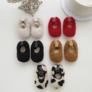 Korean Style Autumn Winter Fur Shoes Soft Bottom Baby Shoes Boys Girls 100 Day Walking Shoes Cotton Shoes Princess Shoes