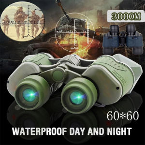 Professional 60X60 3000M Binoculars Waterproof Long Range HD Telescope Night Vision Red film Telescopes Optics Outdoor Camping Hiking Hunting High Power Binoculars for Adults