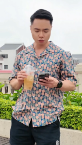 [ Mua 1 áo tặng 1 áo ] Sơ Mi Cộc Tay Nam Chất Vải Cotton Họa Tiết Quả Dứa Ted MenSwear– Thoáng Mát Lịch Lãm