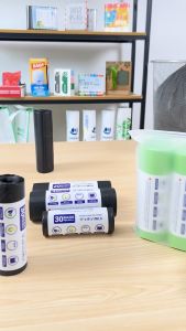 ถุงขยะย่อยสลายได้100%แบบใช้แล้วทิ้งถุงรักษาโลกสีเขียวสีดำหนา ไร้กลิ่น plant based Biodegradable bag