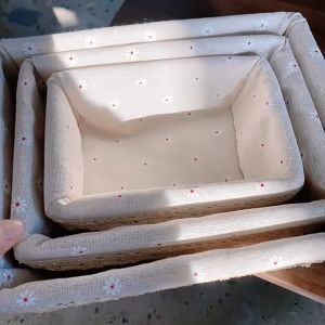 Homepeas® Hand-Woven Rattan Basket Desktop Storage Box Sundries Organizer