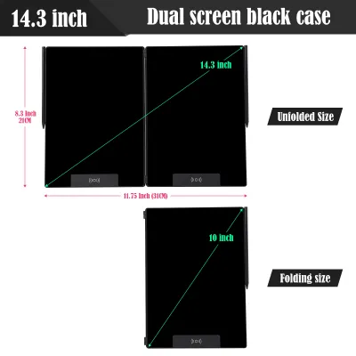 14.3-Inch Folding LCD Handwriting Writing Tablet with Split Screen Erasable Electronic Drawing Board and Note Book