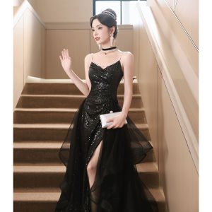 Black High-End Luxury Evening Dress