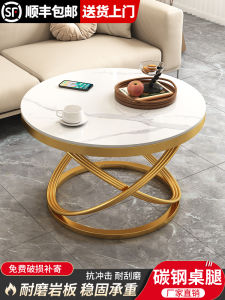 Modern Minimalist round Rock Surface Coffee Table for Living Room Balcony Sofa Side Table New Model Small Apartment Coffee Table