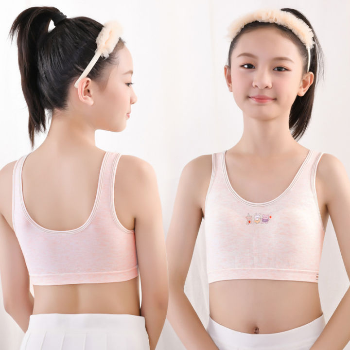 ⭐MY SMART BEAR⭐ Teenager Girl kids Training Bra Cotton Vest Baju Singlet  Budak Perempuan Baju Dalam Kanak t 少女发育期背心