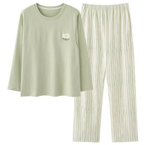 MiiOW | Pure Cotton Sleepwear Women Long Sleeve Round Neck Casual Spring Autumn Home Clothes Set Can Be Worn Outside Cat Person MiiOW