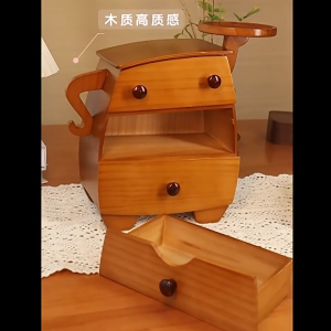 Chubby Shape Jewelry Box Solid Wood Storage Box High-end Exquisite Jewelry Gold Newlywed Housewarming Gift