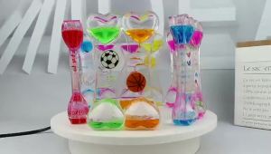 Creative Liquid Hourglass Timer Decoration Two Color Windmill Heart Drop Sand Timer Home Decor Craft Ornament