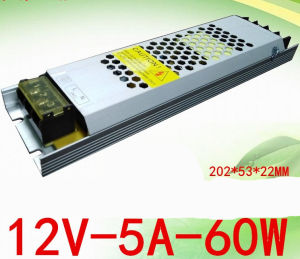 Power Supply 12V 5A Thin No Fan For LED CCTV ALARM SWITCHING ADAPTER 970